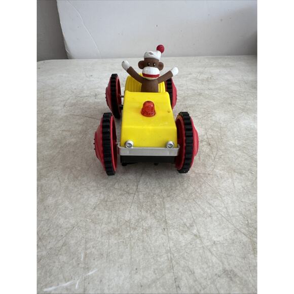 Sock Monkey Yellow Tumbling Toy Battery Operated Car - Picture 3 of 7
